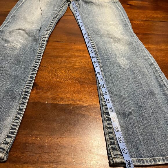 Big Star Sweet Boots Ultra Low Rise Light Wash Distressed Jeans Good VTG - Picture 2 of 14